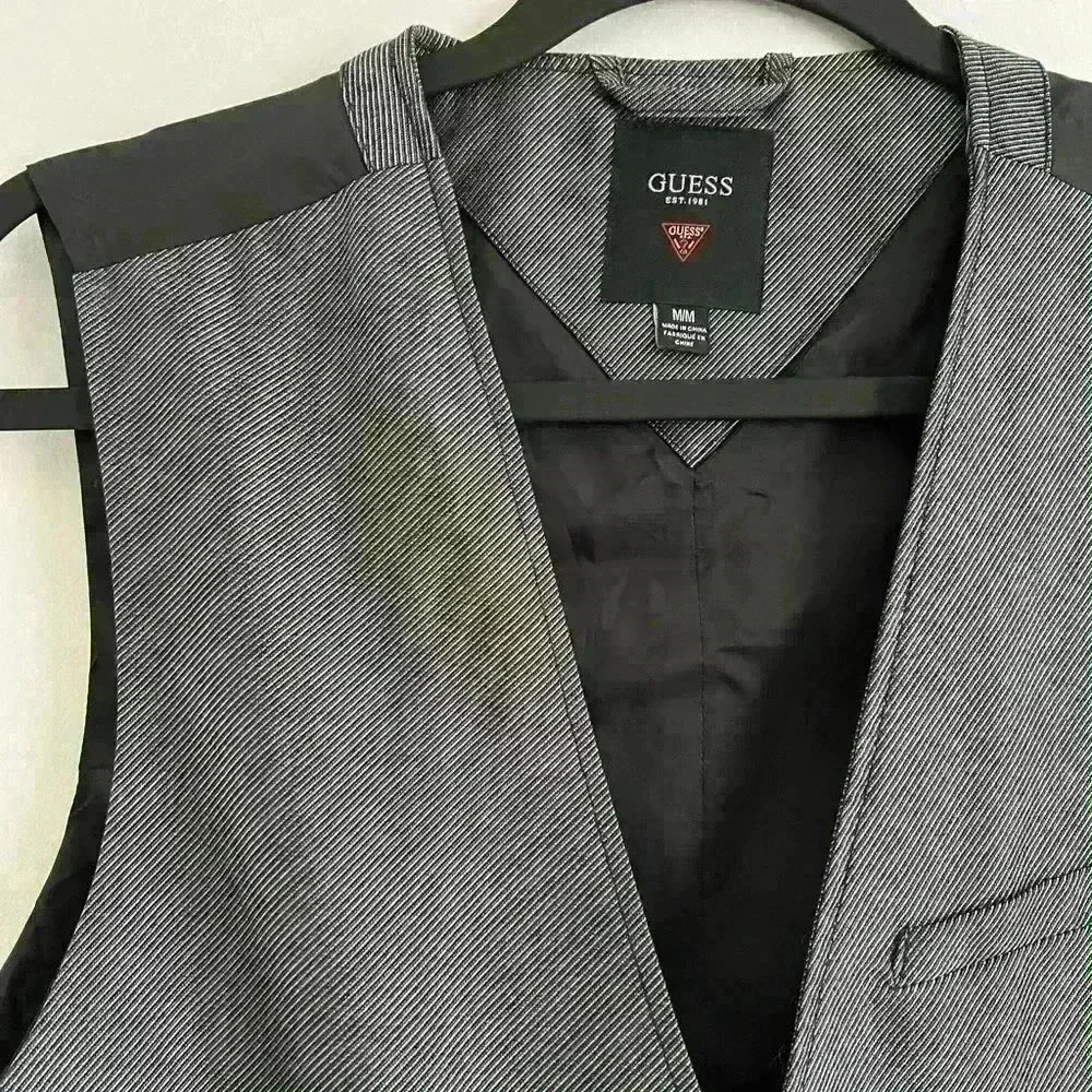 Guess grey vest button up
